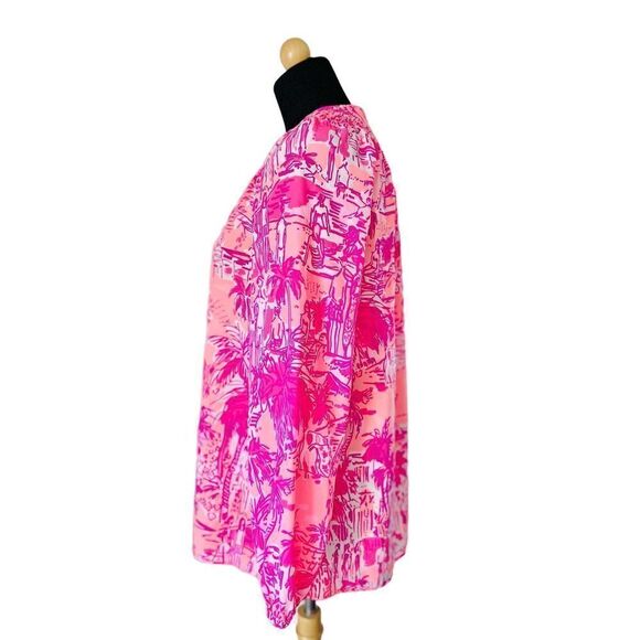 Lilly Pulitzer Elsa Silk Top in Beach Street Whales Print Size XS - Picture 5 of 13